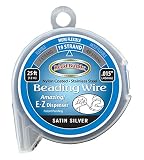 Bead Buddy 19 Strand Bead Stringing Wire, Satin Silver, 25 Feet in Length by 0.15 Inches-Strong, Fle