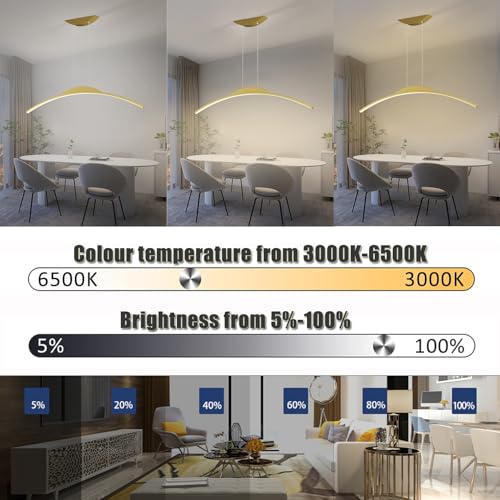 Lámpara Colgante LED ajustable para iluminar mesas oscuras 6