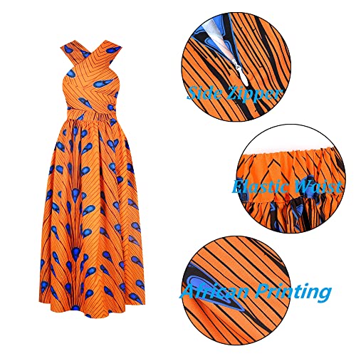 Giovacker Women's African Print Casual Party Dress Dashiki Traditional Costume3