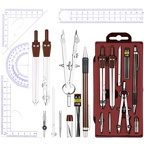 Kit de géométrie mathématique complet avec règles et rapporteurs pour architectes - 2