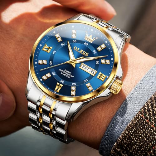Image of OLEVS Men Leather Watches Black Ultra Thin 6.5mm Minimalist Dress Fashion Simple Casual Waterproof Date Watch for Men