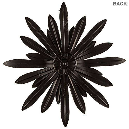 Everydecor Distressed Turquoise With Red Center Metal Flower Wall Decor #TOP1