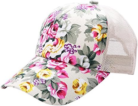 Womens Flowers Baseball Cap Lady Fashion Sun Hat for Hiking Climbing Jogging