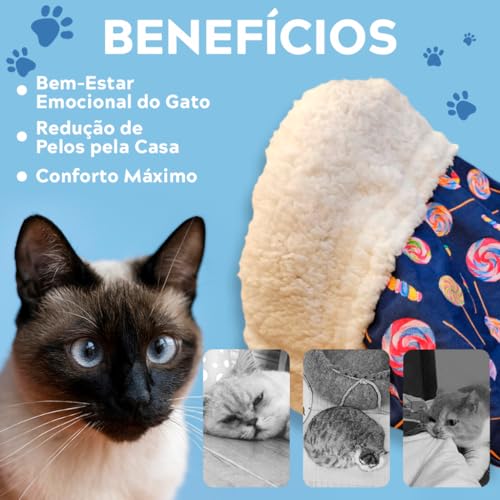 Cama Toca Para Gatos Saco De Dormir Caminha Confortável(Azul)