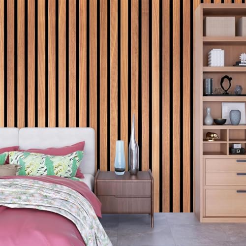 Image of DMAYA Wooden Wallpaper for Walls | Vertical Wood Wall Stickers for Wall Decor | Self Adhersive Wall Paper for Home Kitchen Living Room and Bedroom | 45 x 500 Cm | Brown