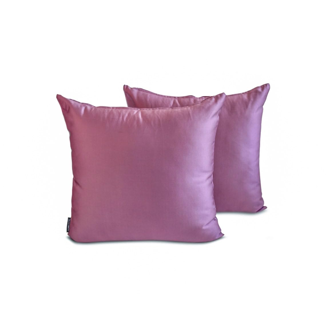 The HomeCentric Decorative Toss Cushion Covers Light Purple Pack of 2, 30x30 cm (12"x12") Satin Solid Pillow Covers For Sofa, Solid Modern Style - Light Purple Slub Satin