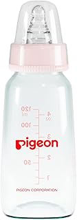 Pigeon Flexible Glass Nursing/Feeding Bottle With Added Nipple S,For 0+ Month Babies,Borosilicate Nursing/Feeding Bottle for Babies,BPA Free,BPS Free,Pink ,120 ml-picture-19
