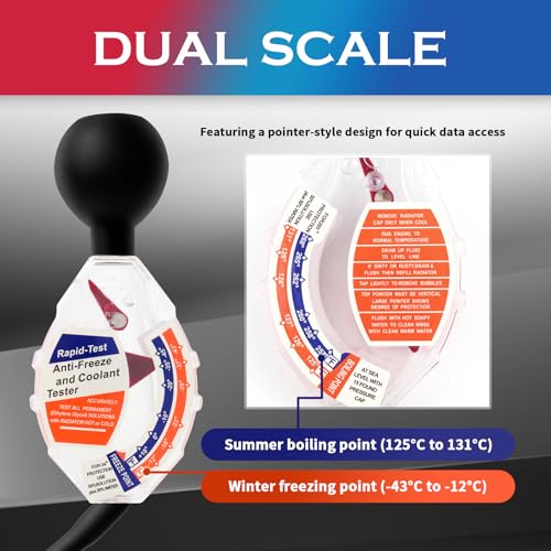 Image of Salior New Antifreeze Tester Automotive,F /C Dual Scale Coolant Tester Automotive Easily Detects Boiling & Freezing Points,Dial Type Anti Freeze Testers Automotives Tools