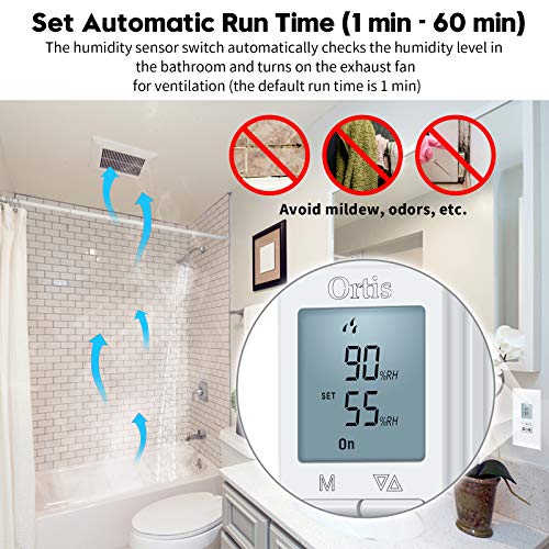 New-Generation-Humidity-Sensor-Switch-Ortis-in-Wall-Bathroom-Fan-Automated-Control-Switch-Air-Moisture-Detection-Neutral-Wire-Required-White-120V220V