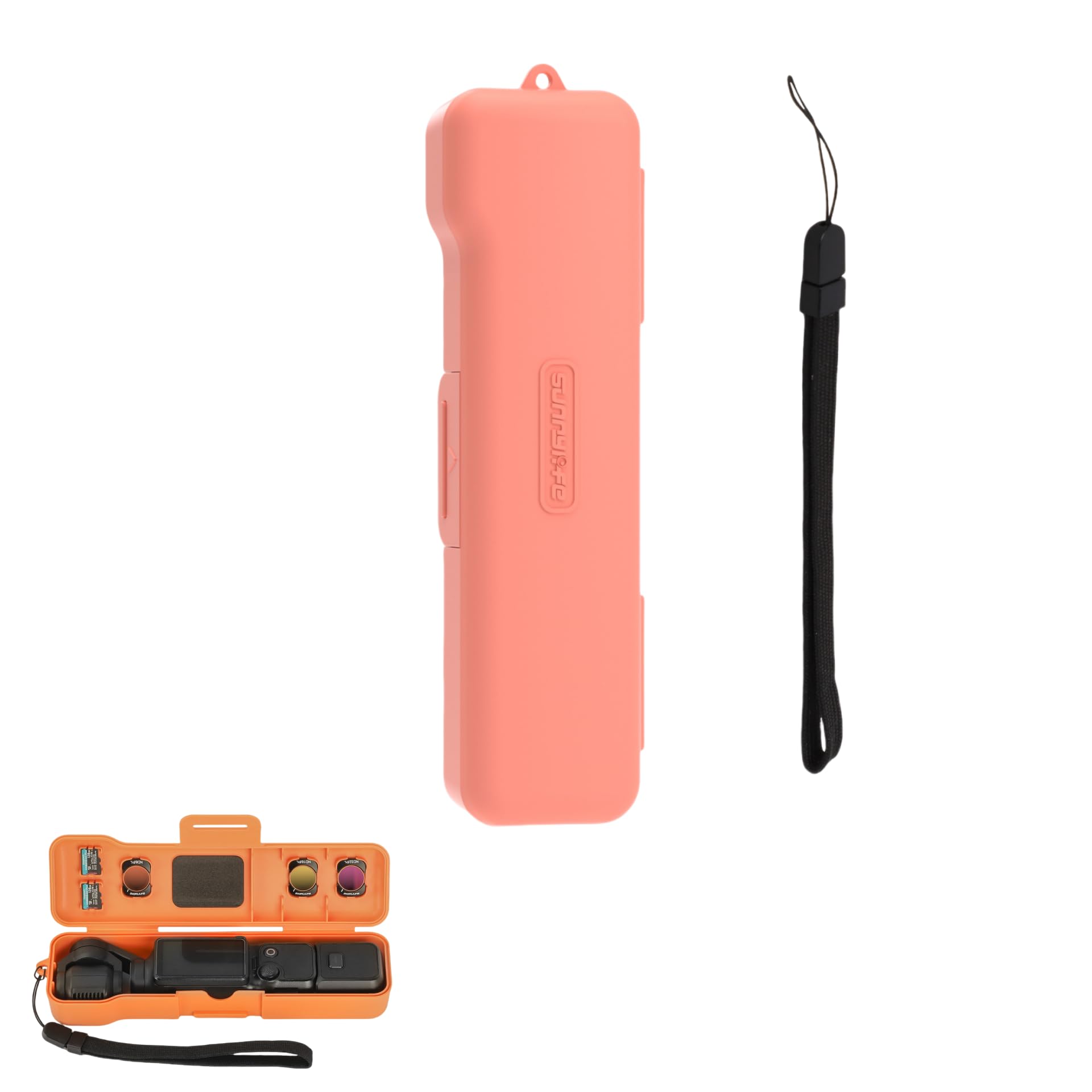 Yi Dong Pocket 3 Carrying Case, Protective Storage Case for OSMO Pocket 3, Shockproof Scratch-Resistant Travel Case, Fit for Filters & Wide-Angle Lens, with Wrist Strap (Pink)