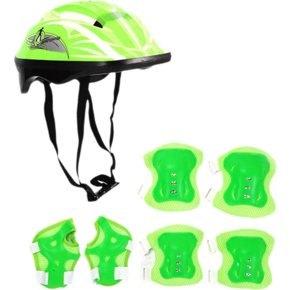 Baokuan Kids Bike Helmet, Adjustable Safety Toddler Helmet with Protective Gear Set, Skateboard Scooter Helmets with Knee Elbow Pads Wrist Guards