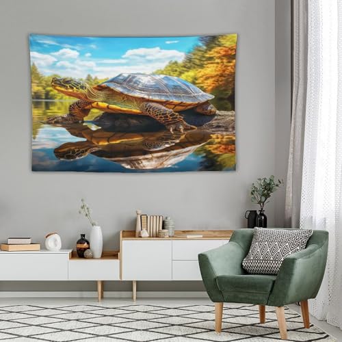 Tapisserie murale tortue cache misere mur etudiant grand tissu de decoration chambre 150x230 - 4
