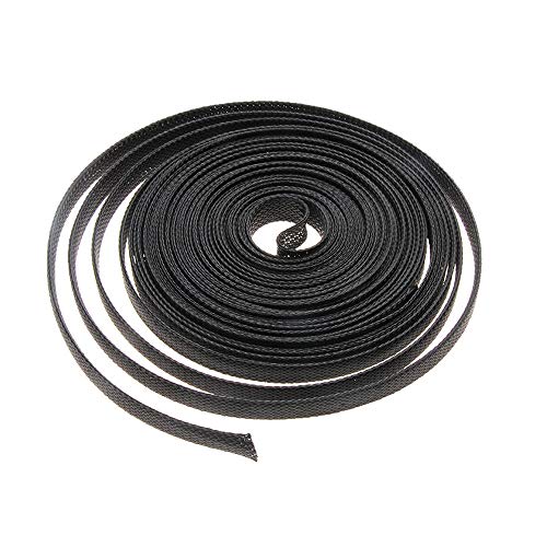 ETOPARS Expandable Braided Sleeving Wire Black Braided Sleeving Cable Tidy Sleeve Loom Tubing Cable Sleeve Flexible Insulated Protection 8mm Diameter Length 5 Meters