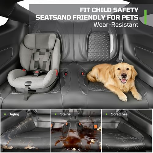 Image of Custom Leather Car Seat Covers for Ford Mustang 2015-2023 Coupe,Black