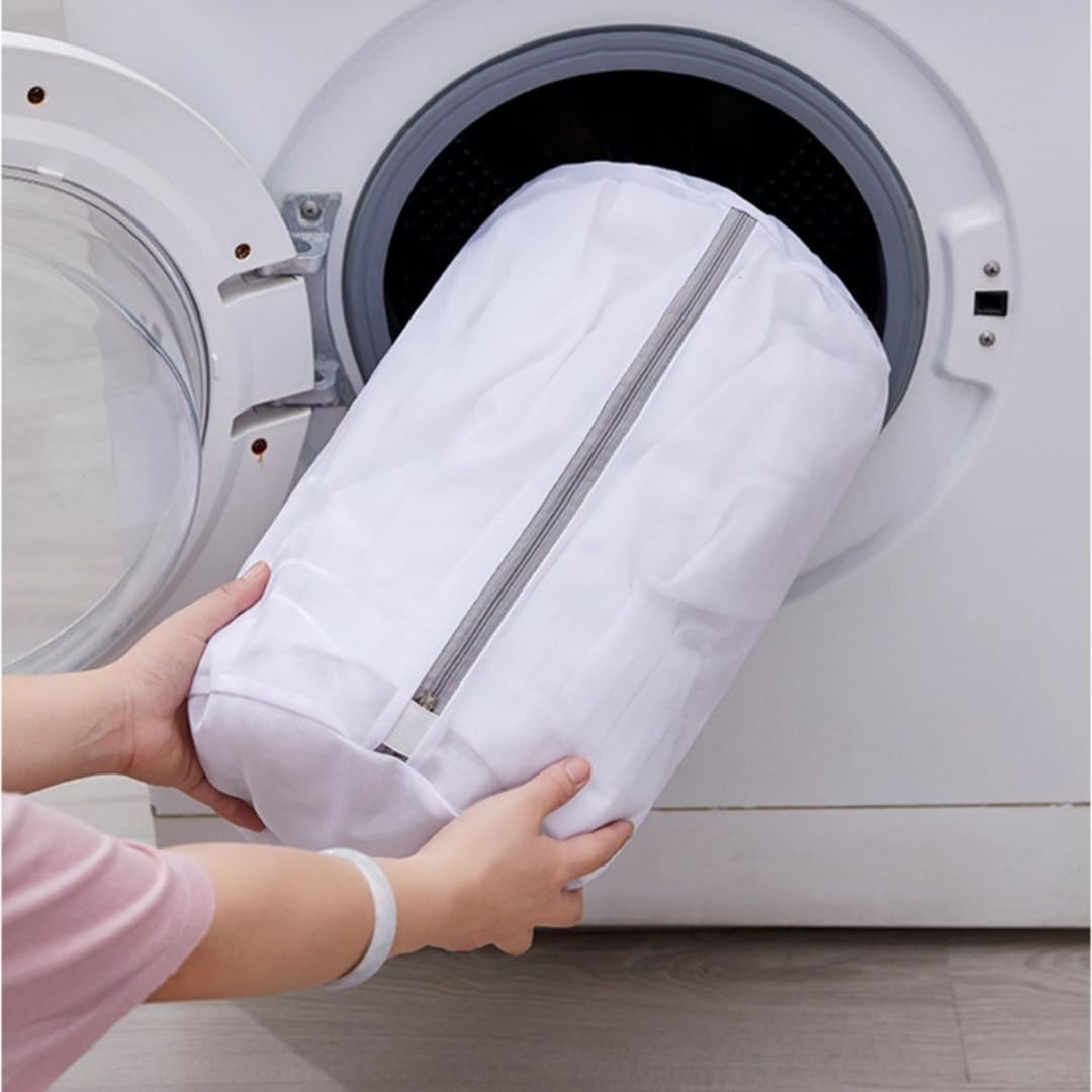 1 Pc 360 Degree Rotating Shoe Wash Bag Mesh Zipper Laundry Protector for Washing Machine, Travel, Gym and Sneaker Storage, A, FineMesh