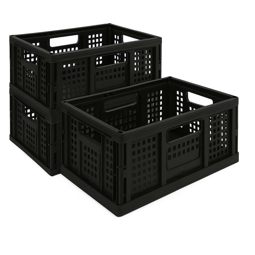 Boîte de rangement pliable noire en petit format pour optimiser l'espace