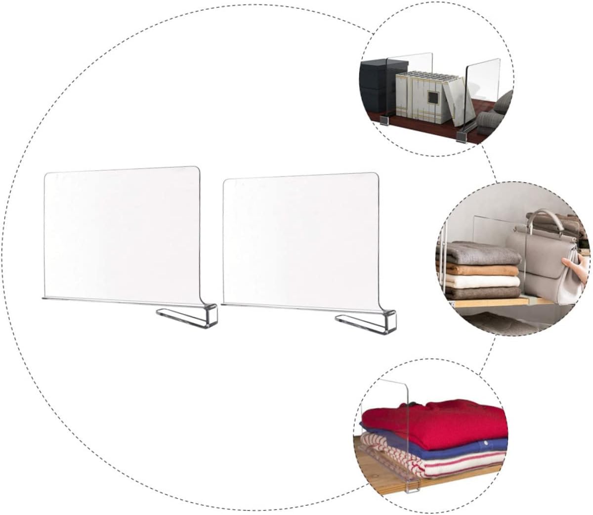 2pcs Multi-Function Partition Bookshelf Dividers Closet Organizers for Storage Space