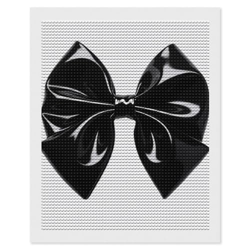 Kit de peinture diamant avec nœud noir FodPand 5D broderie diamant ronde 40x50 cm