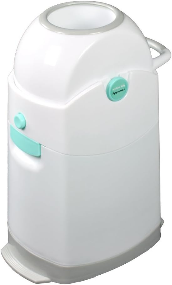 Creative Baby Tidy Diaper Pail, Pearl, Pearl/Blue/White/Gray, One Size, 1 Count (Pack of 1)