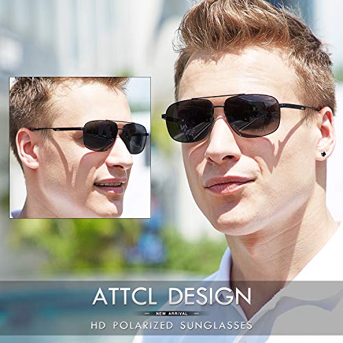 ATTCL Men's Fashion Driving Polarized Sunglasses UV Protection Metal Frame2