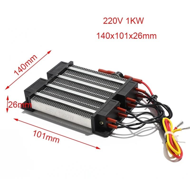 Elemento Calefactor cerámico PTC de 220V, 1kW/2kW, Calentador de Aire termostático de 140x101x26mm/230x101x26mm for reparación de electrodomésticos(140x101x26mm)