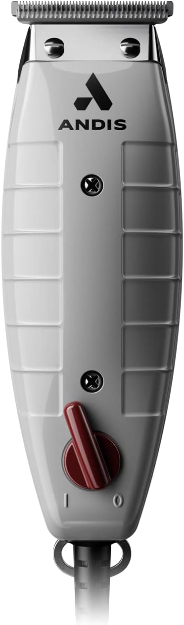 Andis 04780 Professional T-Outliner Beard & Hair Trimmer for Men with Carbon Steel T-Blade, Bump Free Technology – Corded Electric Beard Trimmer - Grey