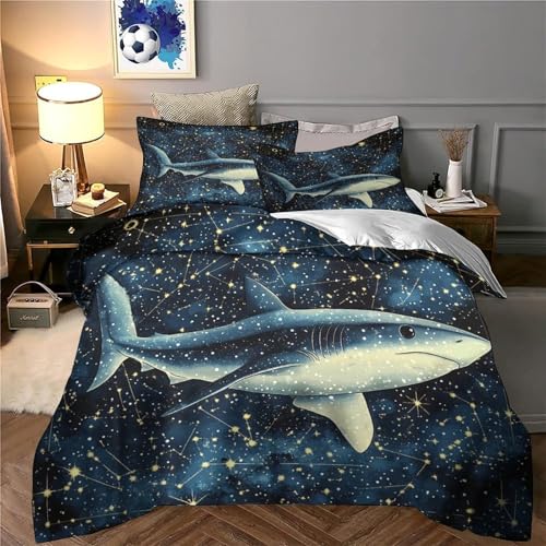 Parure de lit requin espace microfibre douce pour lit simple enfant - 6