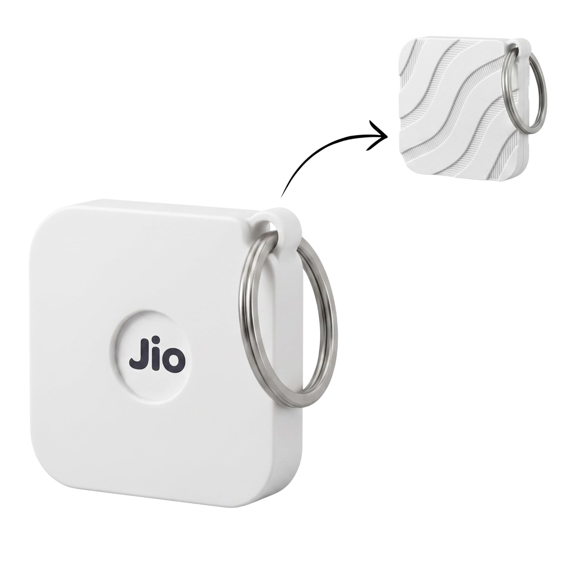 Protective Case for JioTag with Keychain | Shockproof Cover & Anti-Lost Holder for Keys, Bags, Luggage & Pets, White, 1-image-14