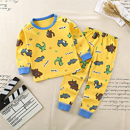 Boys Girls Cotton 𝐏a𝐣ama Set Long Sleeve 𝐏𝗝s Toddler Baby Cute Cartoon 𝐏ajamas Soft Sl𝐞epwear (A-V, 12-18 Months)2