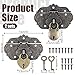 2PCS Antique Embossed Hasp Lock Latch with Screws and Key, Vintage Style Brass Jewelry Box Hardware, Retro Decorative Latch Hasp for Wooden Boxes, Jewelry Boxes, Tool Box, Dressers, Furniture