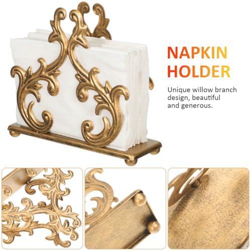 iplusmile Gold Napkin Holders for Table, Metal Kitchen Napkin Paper Organizer, Upright Tissue Dispenser Holder for Countertop, Modern Luxurious Dining Table Decor by iplusmile - Used condition - Image 3