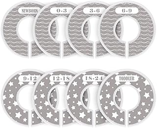 ilauke Set of 8 Baby Wardrobe Dividers Round Plastic Nursery Closet Dividers to Organise Baby's Clothes