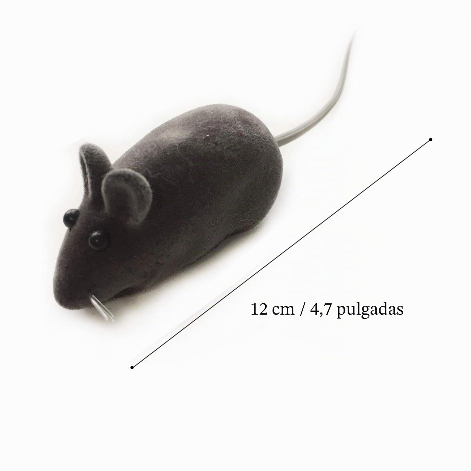 QUOZUO Juguetes de ratón para gatos, juguetes peludos para mascotas con sonajeros para gatitos, 16 piezas, blanco y negro