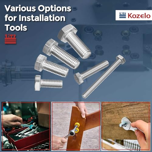 Kit de tornillos de cabeza hexagonal de acero inoxidable plateado 6