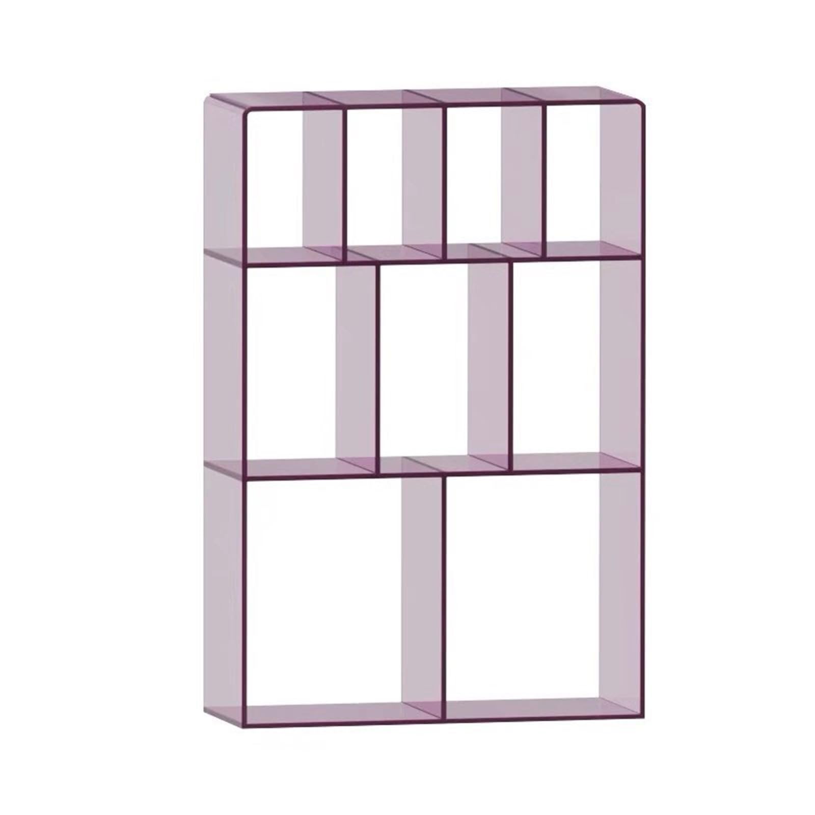 ZZlei2yu-12 record storage FloorStanding Multi Compartment Vinyl Record Rack Acrylic Albums Books Storage Shelf Desktop Organizer(Pink)