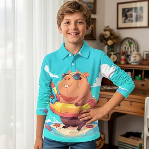 HUIACONG Golf Shirts for Boys Kids Under Shirts for Children Girls Sweatshirts3