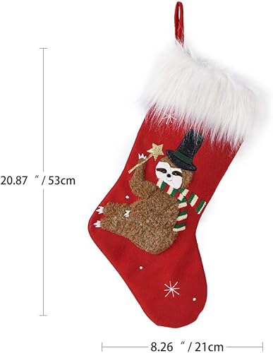 Miniatura 2 de WORLDECO Adornos de calcetín de perezoso de Navidad personalizados 2022 para árbol, Tomte sueco hecho a mano, regalo de Papá Noel, calcetín rojo con