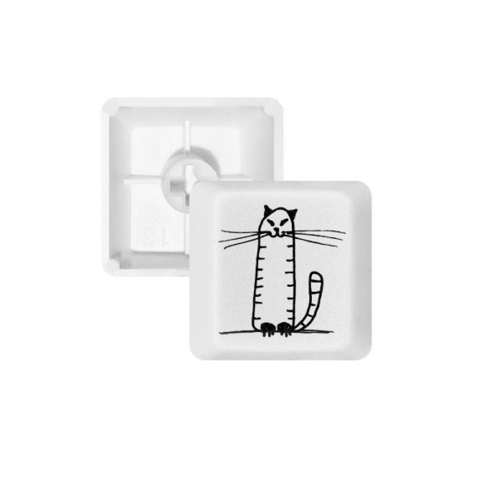 Keycaps PBT Chat à Rayures Blanc OEM R3 pour Clavier Mécanique - 4