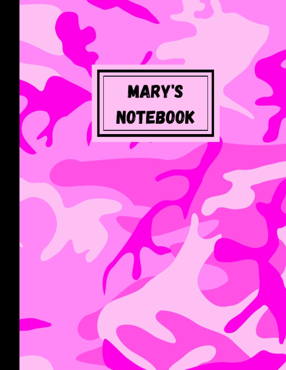 Mary's Notebook: Personalised Pink Military Camouflage Lined Journal