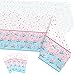 3 Pack Gender Reveal Tablecloths for Party Decoration, Boy or Girl Plastic Rectangular Party Table Cover Pink and Blue Tablecovers for Baby Gender Reveal Baby Shower Birthday Party Supplies, 54