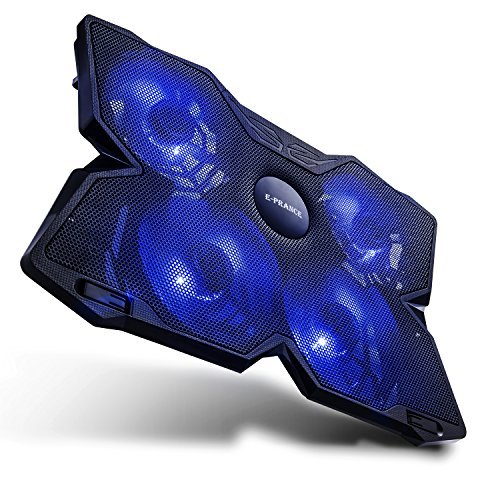 E-PRANCE Bases de refrigeración para portátiles y netbooks, Enfriador ordenador portátil de 15, 17 pulgadas ( USB，4 ventiladores, 1200 RPM,...