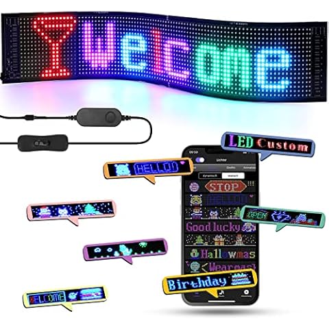 LED Laufschrift, 68x12cm Werbetafel für außen LED Anzeigetafel Programmierbar Cover