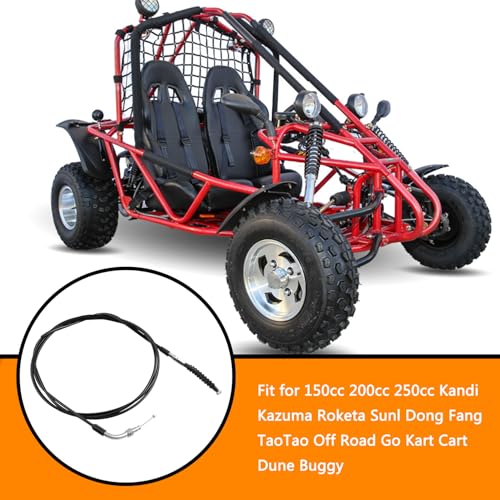 Image of HOLATO 121 Inch Go Kart Throttle Cable for 150cc 200cc 250cc Kandi KD-150GKA-2 KD-150GKA-2 GK-28A Spyder Kazuma Roketa Sunl Dong Fang TaoTao Off Road Go Kart Cart Dune Buggy Heavy Duty Parts