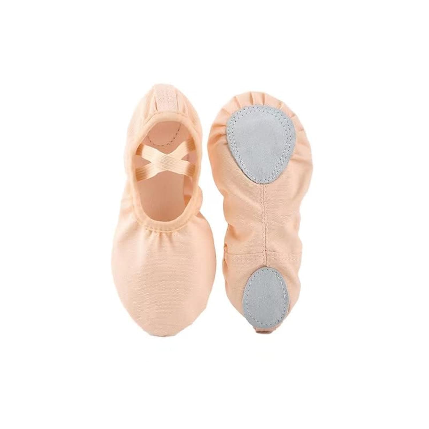 LUCKYALC Girls Canvas Ballet Slippers Flats - Leather Sole Dance Shoes for Toddler and Little Kid, Ideal for Yoga and Dancing, Breathable and Comfortable