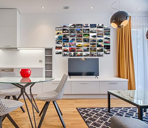 Image of Pack of 54 Cars 02 Wall Collage Kit Posters - 4 x 6 Inches Wall Decor Poster - Wall Art For Bedroom, Living room, Office - 1 Tissue Tape