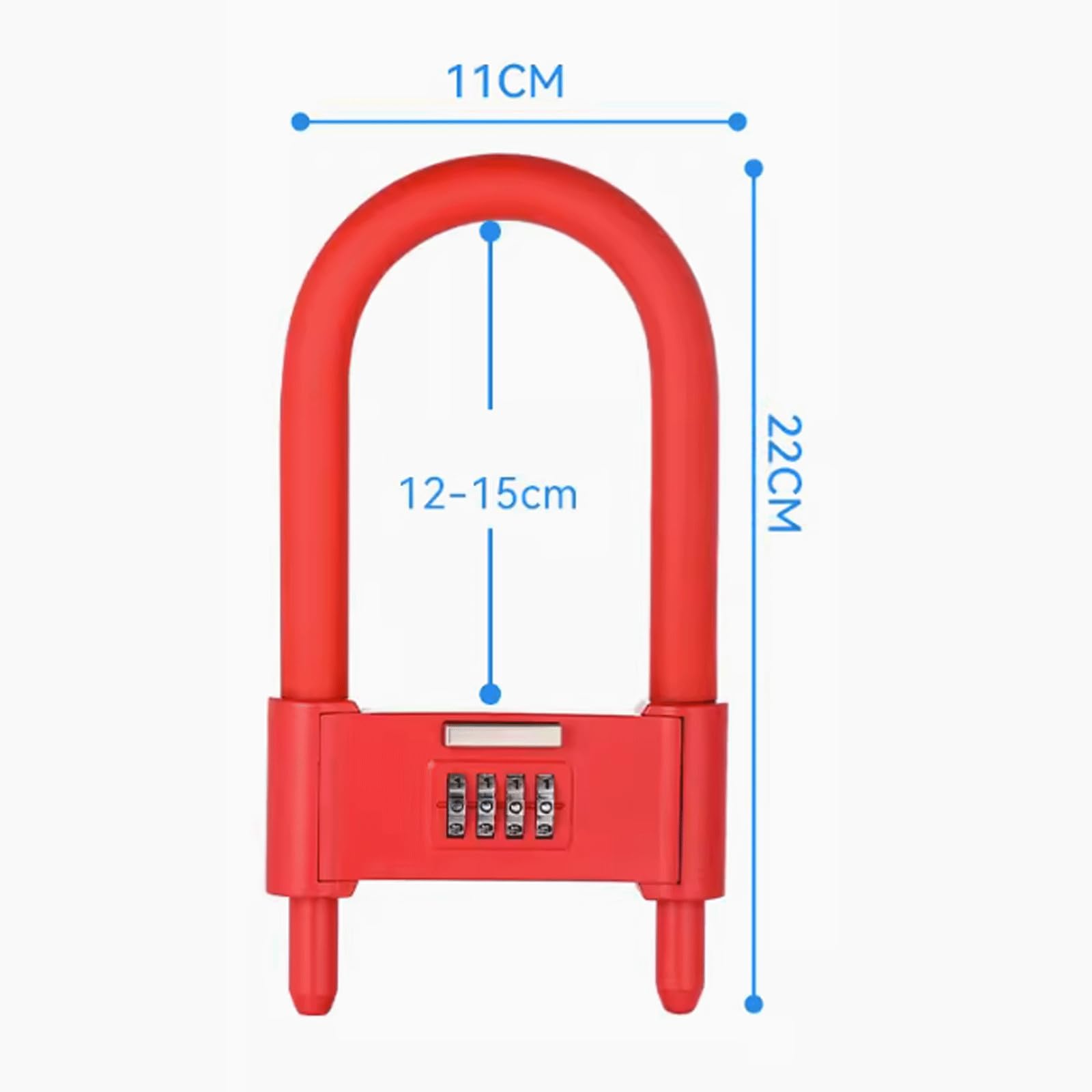 KRILLIQ Blocco antifurto Cancello del Magazzino in Materiale d'Acciaio U-Lock Doppio Lucchetto a Forma di U Aperto nel Lucchetto per Pneumatici per Bici con Password per Motocicletta Motociclo