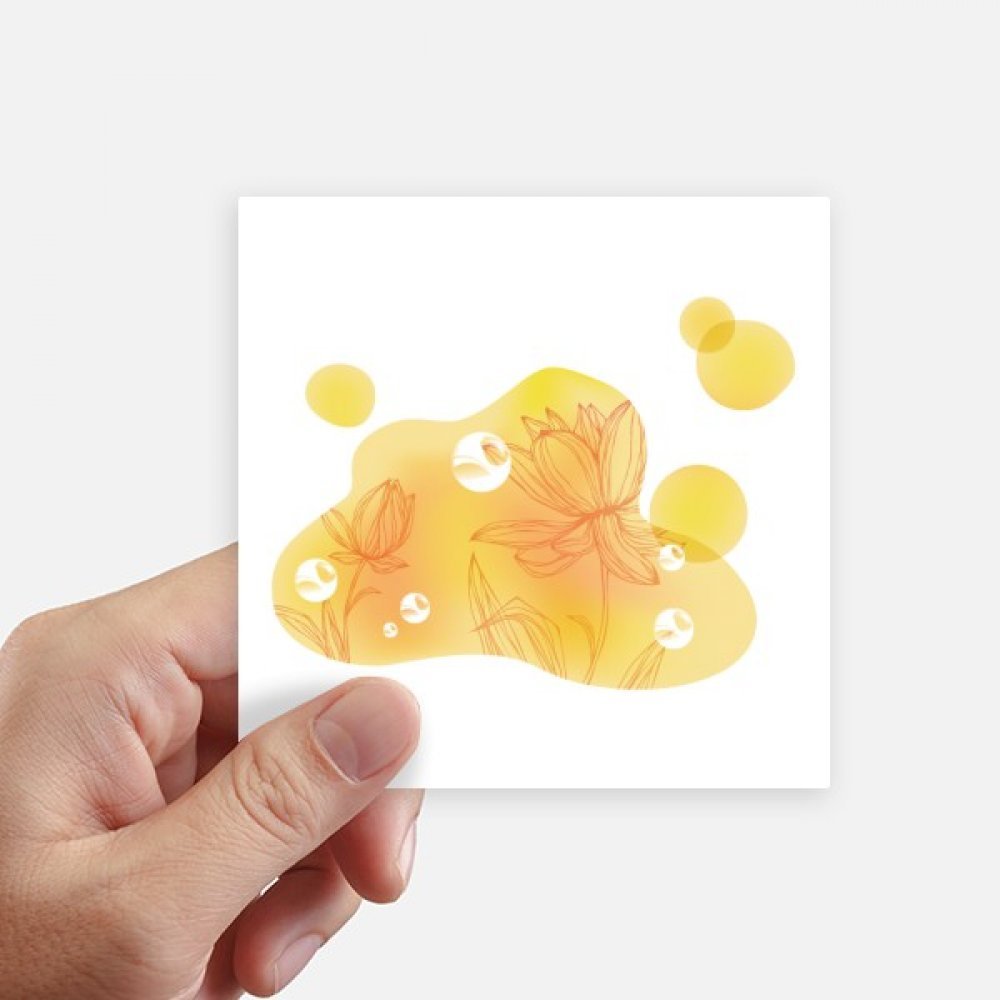 Fleur plante autocollant carré 10 cm pour ordi portable et moto - Sticker lotus DIYthinker