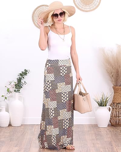 Image of Popana Long Maxi Skirt for Women, Flowy Long Skirts for Women | High Waisted Soft Trendy Rayon, Sundress Convertible Skirt, Long Length Bodycon Maxi Skirt, Petite and Plus Size