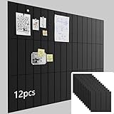 Babenest 12Pcs Felt Bulletin Board, Double-Sided Available Large 47'x35' Cork Board Alternative, DIY Bulletin Pin Board with Removable Adhesive Tabs for Office School Home Wall (Black and White)