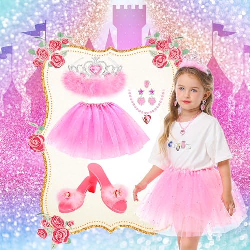 Mastom Dress Up Shoes Set, Princess Dress Up Toys, Toddler Girls Jewelry Boutique with Skirts, Princess Shoes, Crowns, Jewelry, Princess Costumes Set Role Play Set Gifts for Girls 3 4 5 6 Year Old image_1
